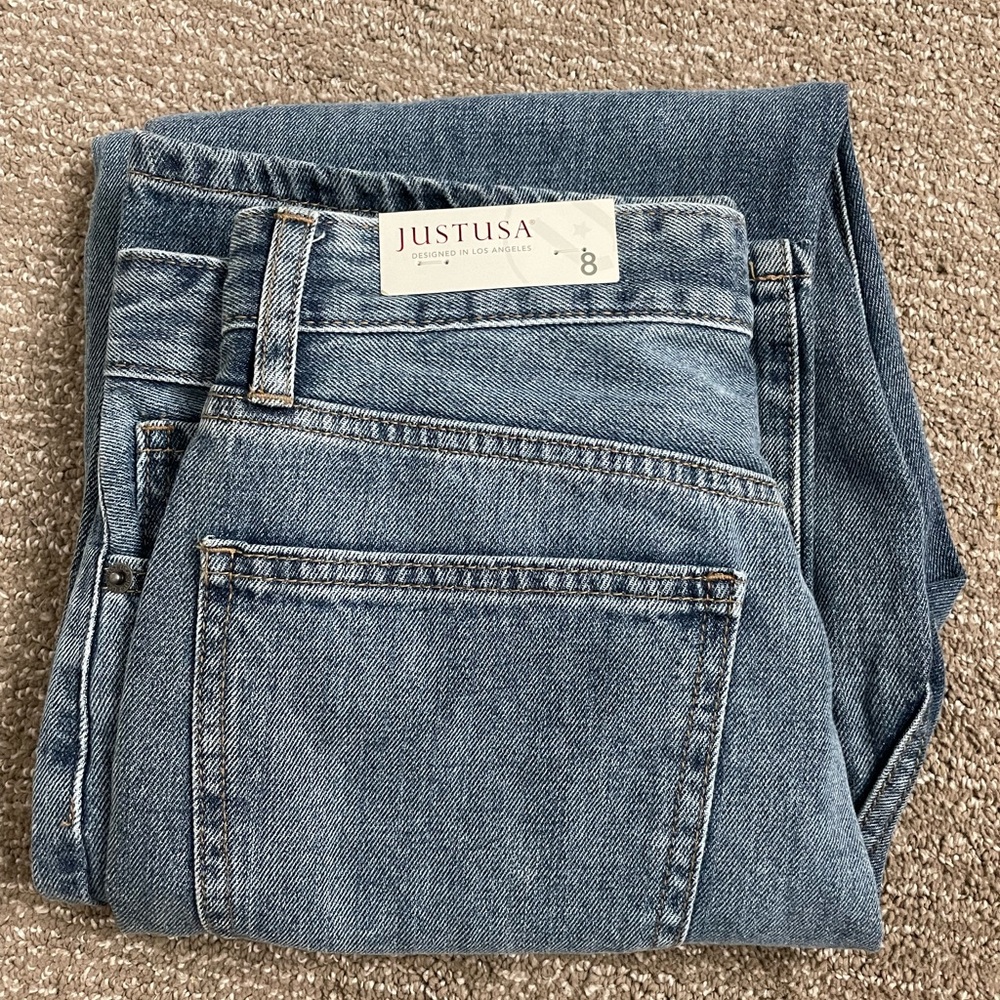 JustUSA super high rise jeans. Medium wash. Brand new with tags. Size 8